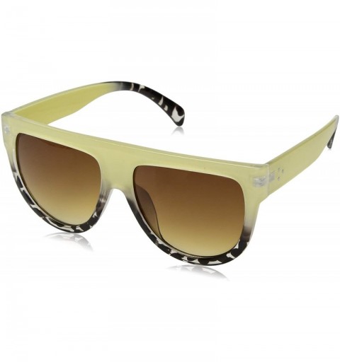 Shield BSG1087 Shield Shape Two-Tone Sunglasses with Brown Tint Lense 100% UVA/P Protection - Beige - C718TZNNK62 $34.38