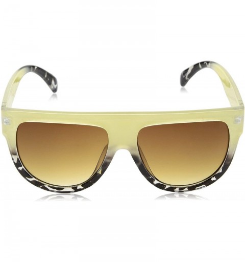 Shield BSG1087 Shield Shape Two-Tone Sunglasses with Brown Tint Lense 100% UVA/P Protection - Beige - C718TZNNK62 $14.86