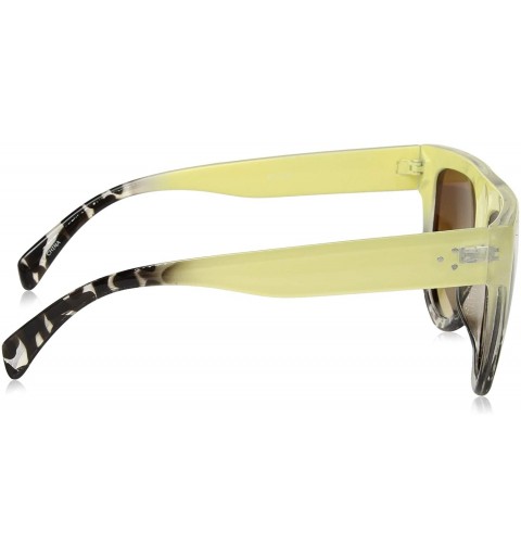 Shield BSG1087 Shield Shape Two-Tone Sunglasses with Brown Tint Lense 100% UVA/P Protection - Beige - C718TZNNK62 $14.86