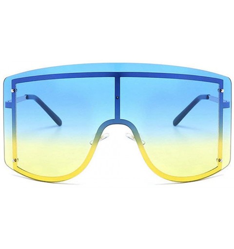 Goggle Fashion Oversize Sunglasses Gradient Glasses - Blue&green - C8190NZZLR6 $18.01