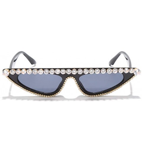Sport Personalized Retro Cat-Eye Sunglasses with Diamond-Colored Metal Mirror - 3 - CN190L7I5OC $59.59