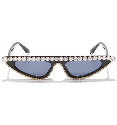 Sport Personalized Retro Cat-Eye Sunglasses with Diamond-Colored Metal Mirror - 3 - CN190L7I5OC $24.96