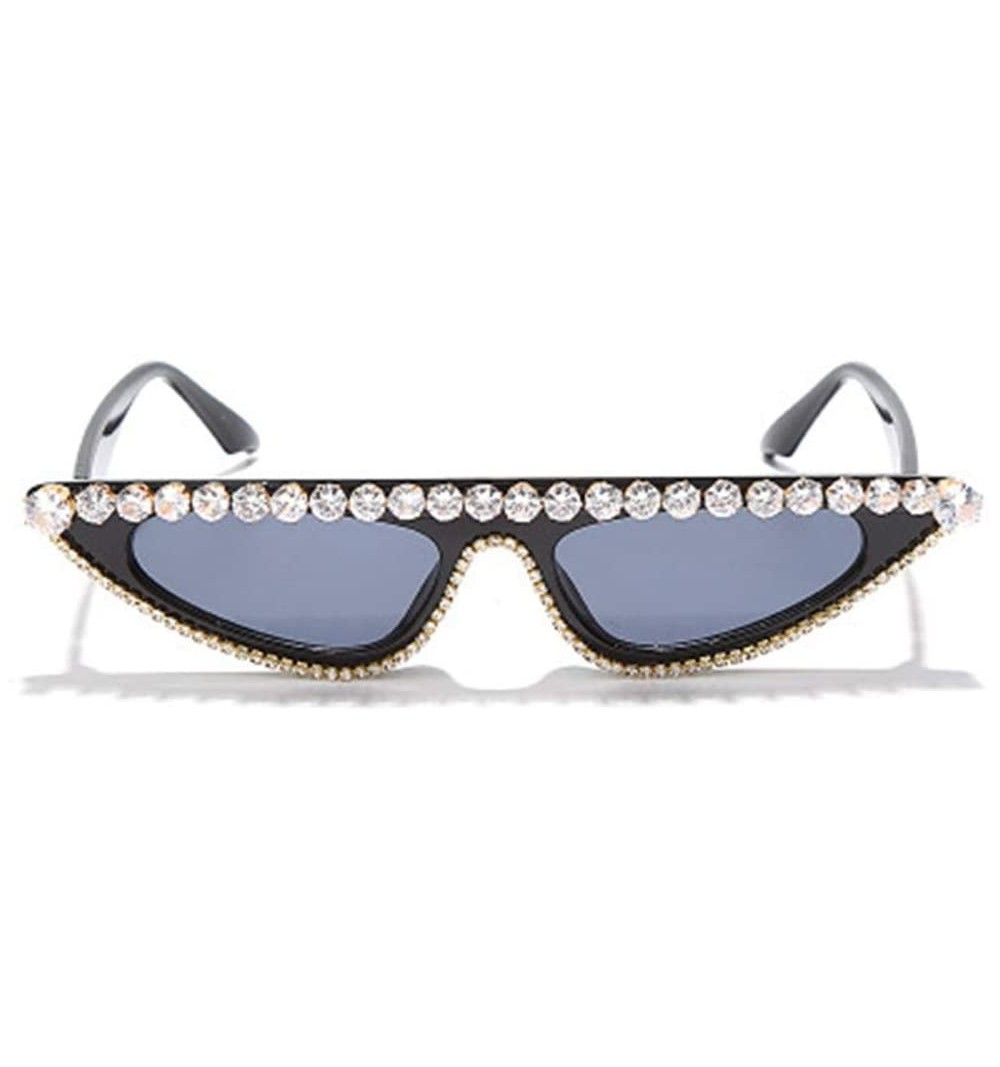 Sport Personalized Retro Cat-Eye Sunglasses with Diamond-Colored Metal Mirror - 3 - CN190L7I5OC $24.96