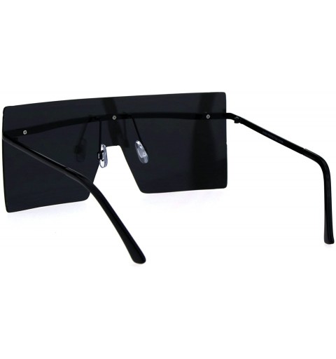 Rimless Futuristic Rimless Shield Color Mirror Lens Robotic Metal Rim Sunglasses - Silver Mirror - CB18GLZGMY2 $14.40