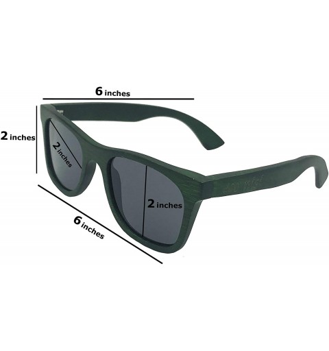 Oval Bamboo Wood Green Sunglasses with Bamboo Case - CN192NUQ6EH $30.65