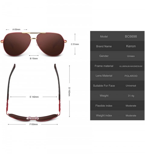 Square Personalized Aviator Sunglasses Polarized Protective - Red-for Son from Dad - CB18RC80NI2 $10.86