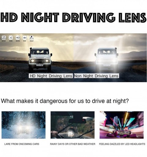 Goggle Men Women Driving Polarized HD Sight Night Vision Driving Anti-Glare Glasses Yellow Lens Frame Ultra Light - CT18L3YL9...