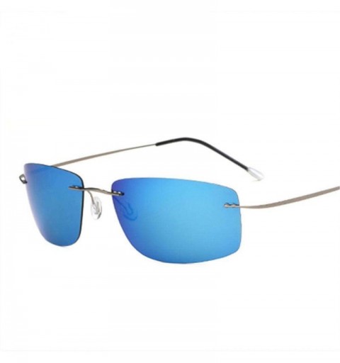 Aviator Titanium Rimless Sunglasses Polarized Men Super Thin Frameless Sun Black - Yellow - CT18XE0YQ87 $21.29