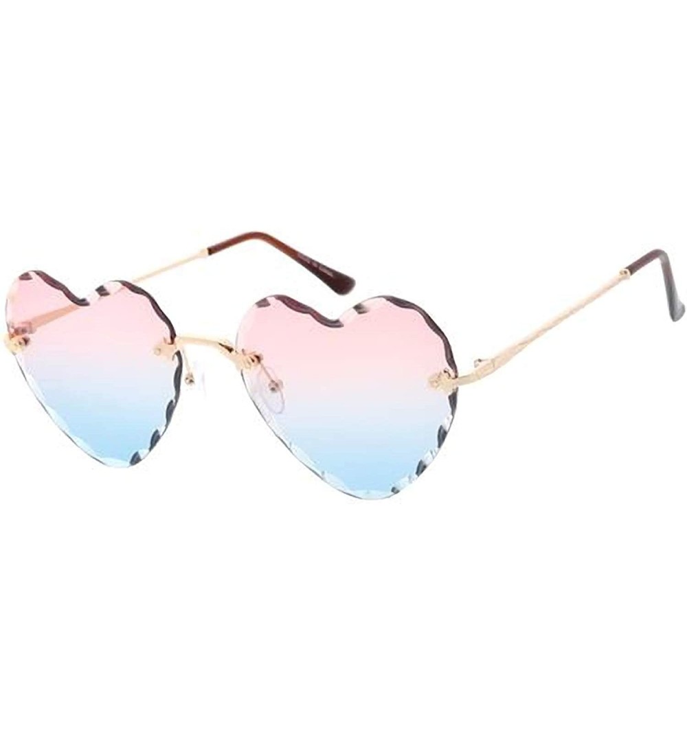 Aviator Candy Lens 80s Fashion Heart Frame Aviator Sunglasses - Pink - C918UTZSX07 $10.54