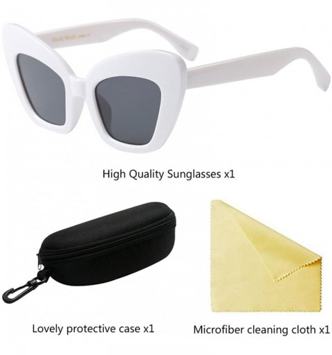 Wayfarer Light and Comfotable Womens Sunglasses Cats Eye Nice Looking Perfect Summer - White - C018G7AYR2Q $7.81