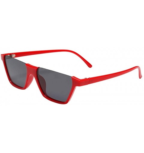 Oversized Women Men Sunglasses Retro Eyewear Fashion Large Frame Radiation Protection Sunglasses - Red - CX18TQZ3A48 $11.15