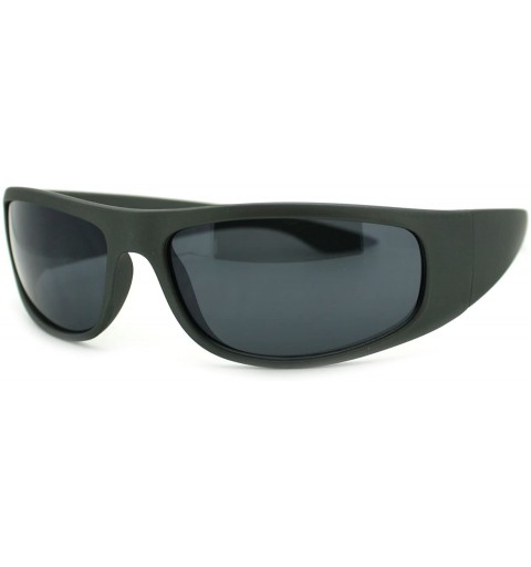 Sport Mens Classic Warp Around Biker Thick Plastic Sport Sunglasses - Grey - CL11PWJF5LZ $19.52