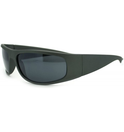 Sport Mens Classic Warp Around Biker Thick Plastic Sport Sunglasses - Grey - CL11PWJF5LZ $10.02