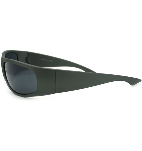 Sport Mens Classic Warp Around Biker Thick Plastic Sport Sunglasses - Grey - CL11PWJF5LZ $10.02