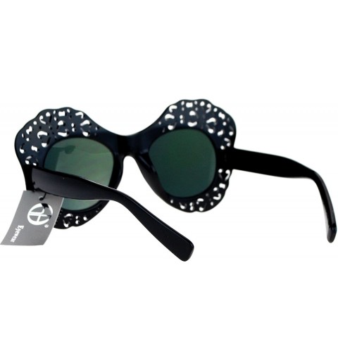 Butterfly Womens Diecut Lace Plastic Butterfly Mask Sunglasses - Black Orange - CL12DI9C8KL $8.25