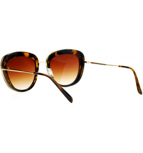 Butterfly Womens Metal Core Brow Trim Butterfly Sunglasses - Tortoise Brown - CA12FLPHTZ9 $9.90