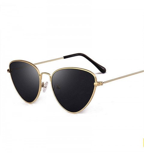 Aviator Sunglasses Women Cat Eye Metal Frame Retro Brand Designer Sun C1 Gold Red Multi - C1 Gold Red - CJ18YZWT8NX $8.14