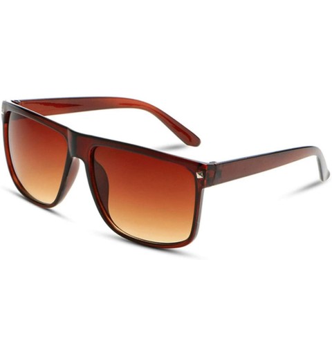 Sport Oversized Sunglasses Women Luxury Er Big Frame Sun Glasses Men Classic Rivet Brown Black Eyewear - Black - CA198AI35CR ...