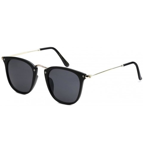 Round Vintage Sunglasses - Black/Black/Gold - CD18DNKLYSD $8.42