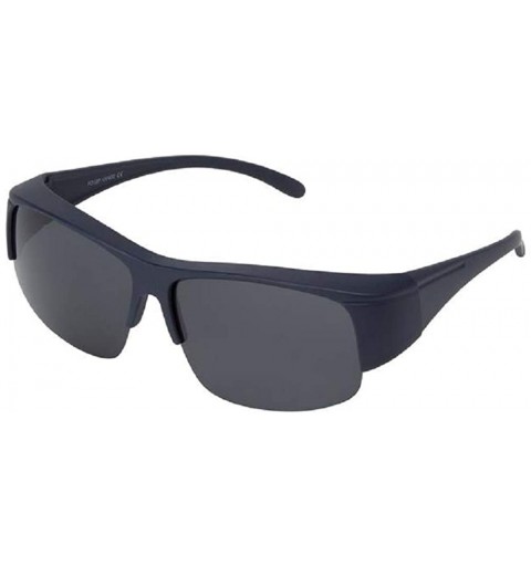 Rimless Over Glasses Sunglasses Polarized Lens for Women Men Semi Rimless Frame Fit Over - Black - C518S9ILW80 $8.77