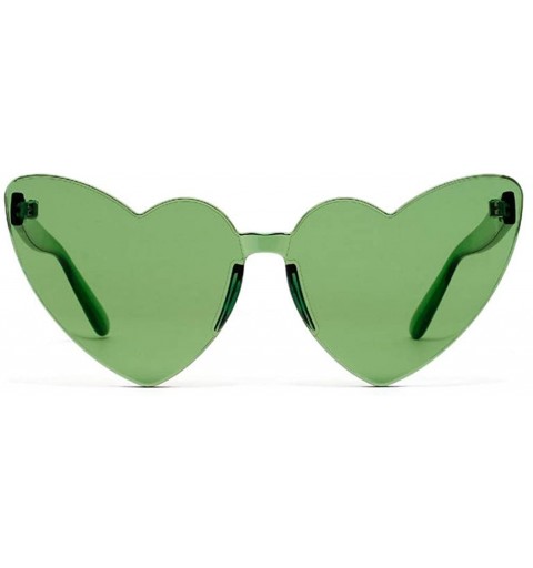 Goggle Summer Beach Love Heart Sunglasses Clear Lens Sun Glasses Women Vintage Cat Eye Sunglasses Shades - Sea Green - CM18Y3...