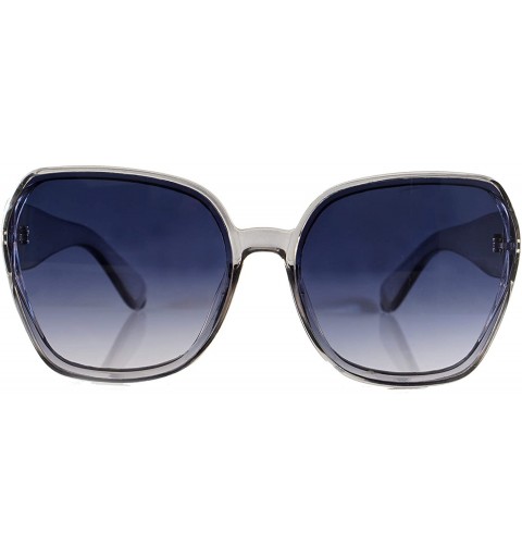 Oversized Oversize Retro Street Style Thick Frame Unique Hexagon Sunglasses A257 - Grey Blue - CO18O5EGDGS $9.59