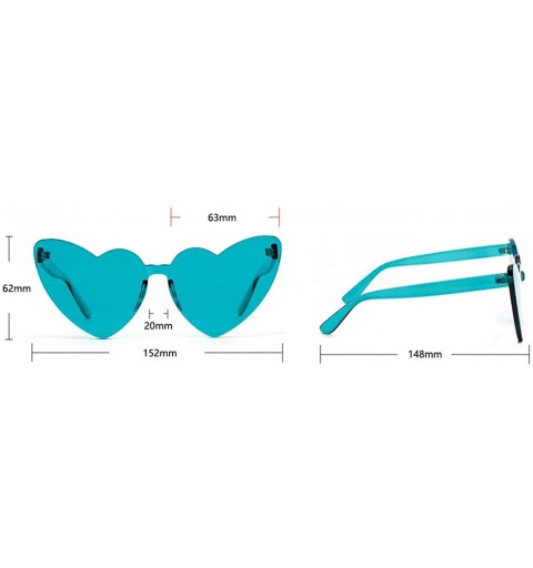 Goggle Summer Beach Love Heart Sunglasses Clear Lens Sun Glasses Women Vintage Cat Eye Sunglasses Shades - Sea Green - CM18Y3...