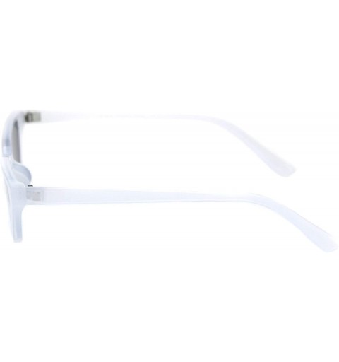 Rectangular Womens Retro Fashion Sunglasses Rectangular Cateye Trapezoid Frame UV 400 - Frost White (Black) - CH18WTRG8OU $9.32