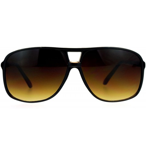Wayfarer Oversize Large Thin Plastic Racer Mens Sport Sunglasses - Black Brown - C0182T2Q3NK $28.54