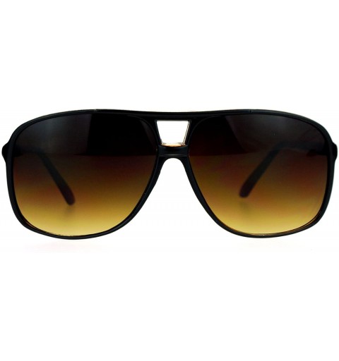 Wayfarer Oversize Large Thin Plastic Racer Mens Sport Sunglasses - Black Brown - C0182T2Q3NK $11.22