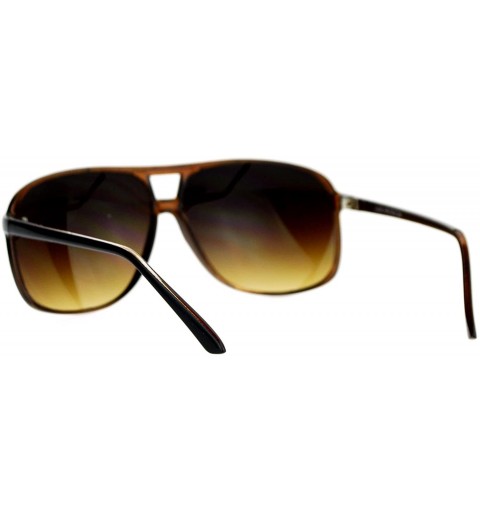 Wayfarer Oversize Large Thin Plastic Racer Mens Sport Sunglasses - Black Brown - C0182T2Q3NK $24.69