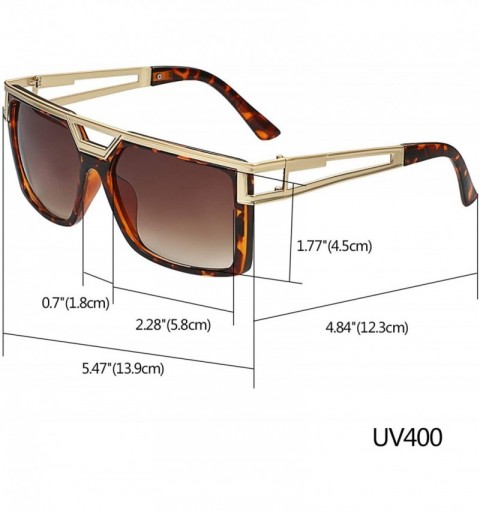 Oversized Sunglasses for Men Brushed Metal Frame Rubber Legs-Light Weight - Brown - CL18OYASX82 $12.25