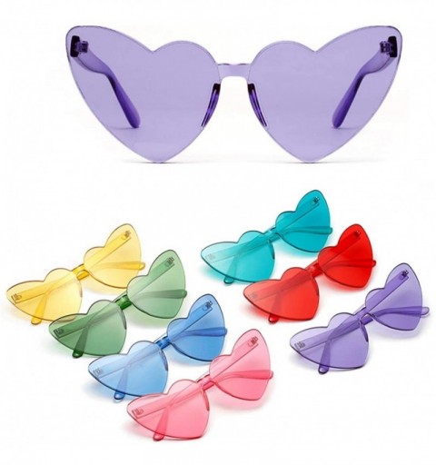Goggle Summer Beach Love Heart Sunglasses Clear Lens Sun Glasses Women Vintage Cat Eye Sunglasses Shades - Sea Green - CM18Y3...