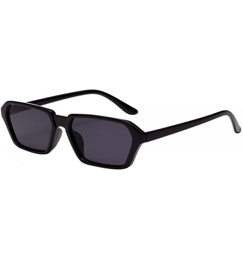 Rimless Sunglasses Vintage Oversized Glasses Rectangle - Black - CN18QO3H3TC $7.60