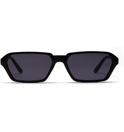 Rimless Sunglasses Vintage Oversized Glasses Rectangle - Black - CN18QO3H3TC $7.60