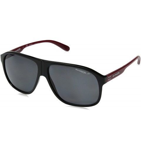 Square Men's An4243 50-50 Grand Square Sunglasses - Black/Polarized Grey - CL180H69SNZ $59.64