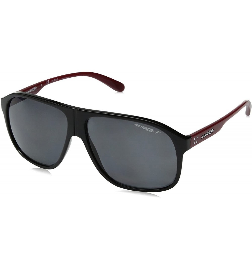 Square Men's An4243 50-50 Grand Square Sunglasses - Black/Polarized Grey - CL180H69SNZ $59.64