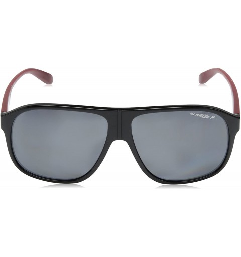 Square Men's An4243 50-50 Grand Square Sunglasses - Black/Polarized Grey - CL180H69SNZ $59.64