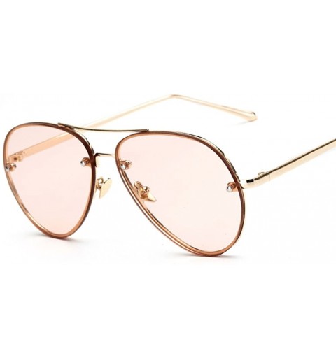 Rimless Unisex Sunglasses Men Metal Frame Fashion Sun Glasses Women Gift 2018 Hot Sale - Pink - C318E4Q43UG $7.65
