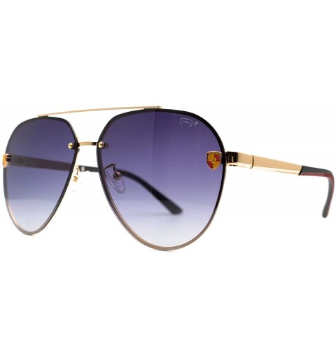 Aviator p663 Trendy Aviator Polarized - for Womens-Mens 100% UV PROTECTION - Gold-browndegrade - CG192TGKDHC $17.87