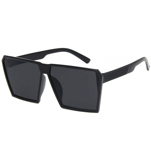 Square Unisex Sunglasses Fashion Black Grey Drive Holiday Square Non-Polarized UV400 - Black Grey - CV18RLIA35W $17.17