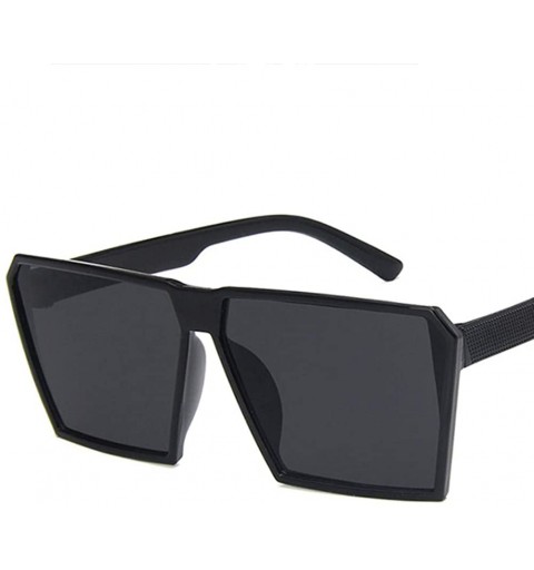 Square Unisex Sunglasses Fashion Black Grey Drive Holiday Square Non-Polarized UV400 - Black Grey - CV18RLIA35W $7.89
