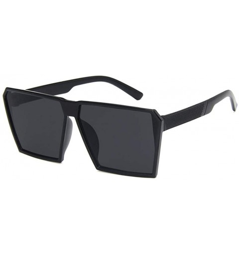 Square Unisex Sunglasses Fashion Black Grey Drive Holiday Square Non-Polarized UV400 - Black Grey - CV18RLIA35W $7.89