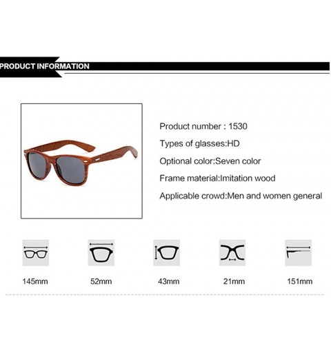 Square Wood Sunglasses for Men Women Vintage Real Wooden Arms Glasses - Brown - CN18445O9HH $14.91
