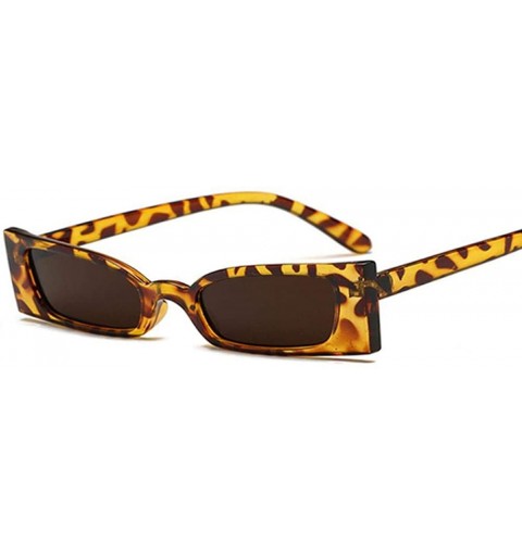 Oversized Vintage Small Sunglasses Women Brand Designer Luxury Retro Leopard RedGray - Leopardbrown - C318Y3NWQ6O $9.09