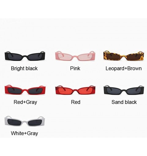 Oversized Vintage Small Sunglasses Women Brand Designer Luxury Retro Leopard RedGray - Leopardbrown - C318Y3NWQ6O $9.09