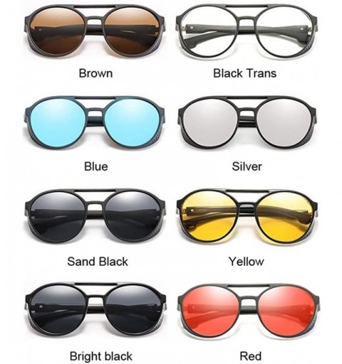 Round Retro Round Steampunk Sunglasses Women Side Shield Goggles Metal Frame Gothic Mirror Lens Sun Glasses Male - C7198XUDGN...