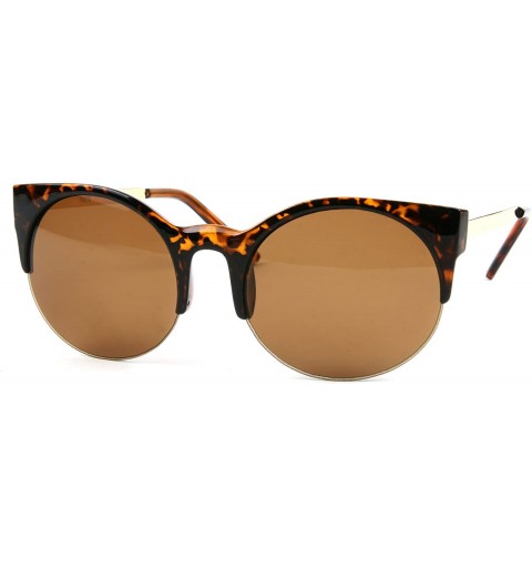 Round Women Retro Fashion Design Wayfarer Sunglasses P2079 - Tortoise-brown Lens - C111EMCWBER $11.72
