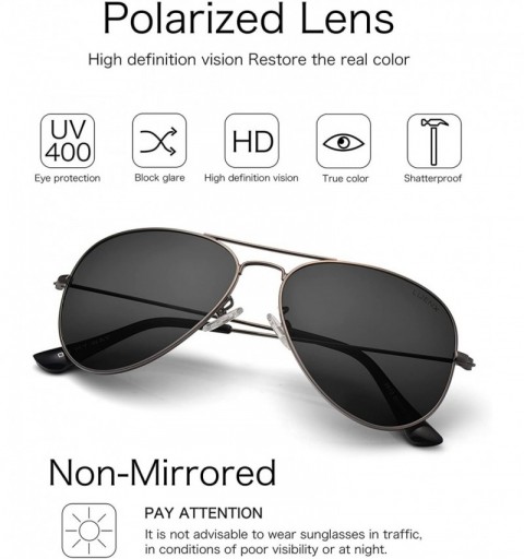 Aviator Aviator Sunglasses for Men Polarized - UV 400 Protection with case - 18-grey/Non-mirror - C0186XUIYDS $12.59