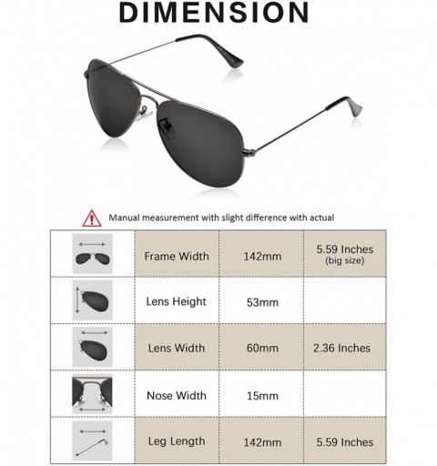 Aviator Aviator Sunglasses for Men Polarized - UV 400 Protection with case - 18-grey/Non-mirror - C0186XUIYDS $12.59